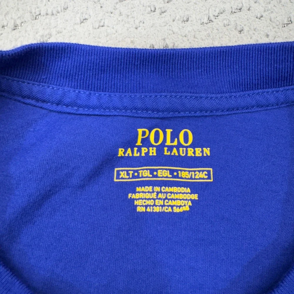 Polo Ralph Lauren T-Shirt Mens XL Tall Blue Short Sleeve Pony Logo Tee Preppy